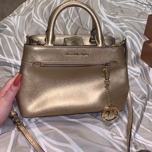 gold michael kors handbag